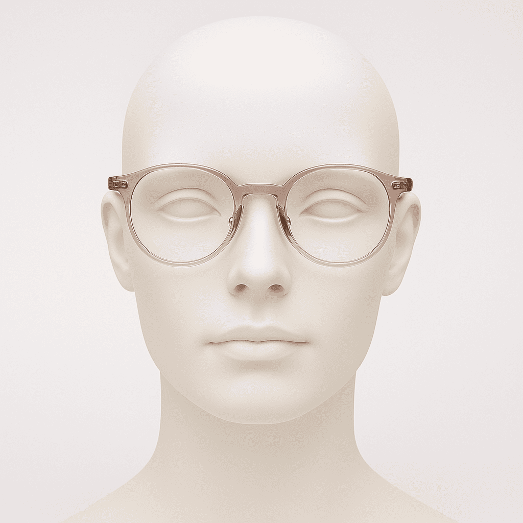 Brille GLAZE in rose auf Kopfmodell