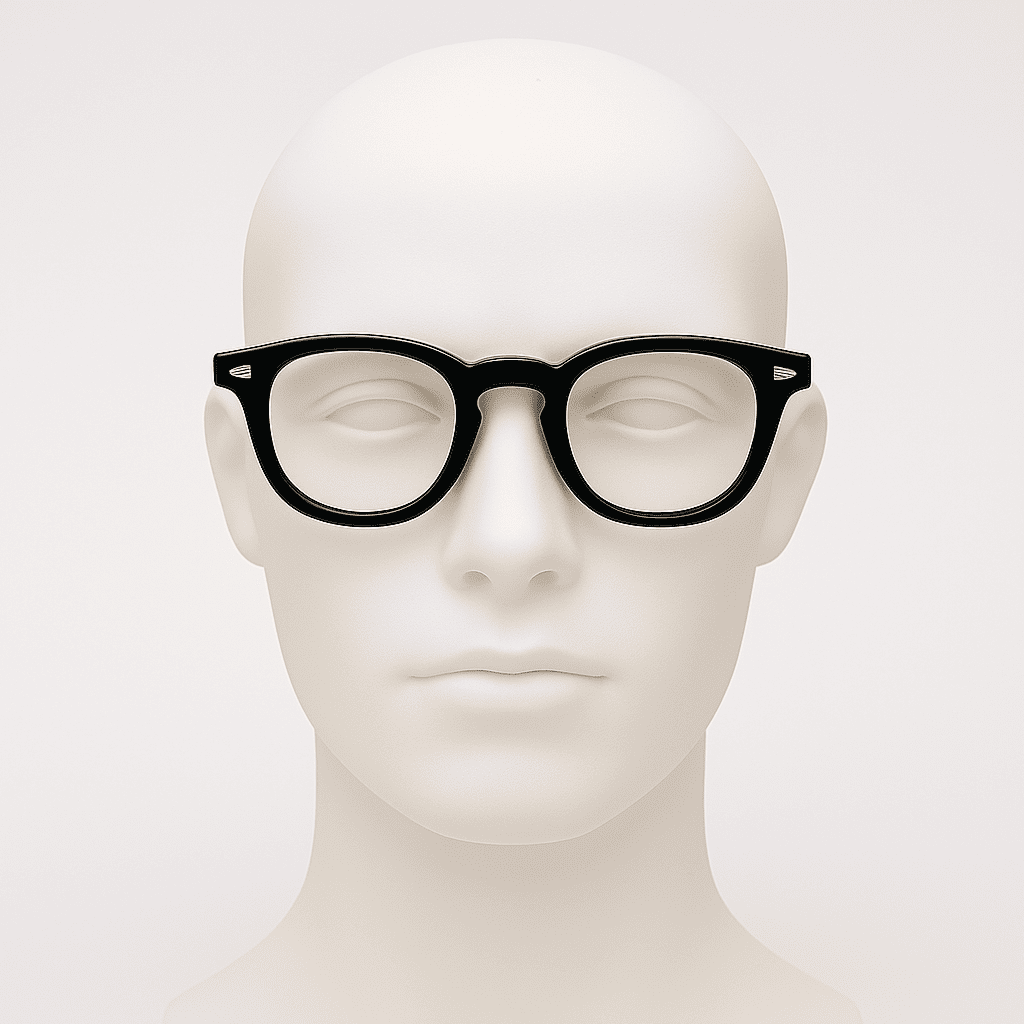 Brille VANTA in schwarz auf Kopfmodell